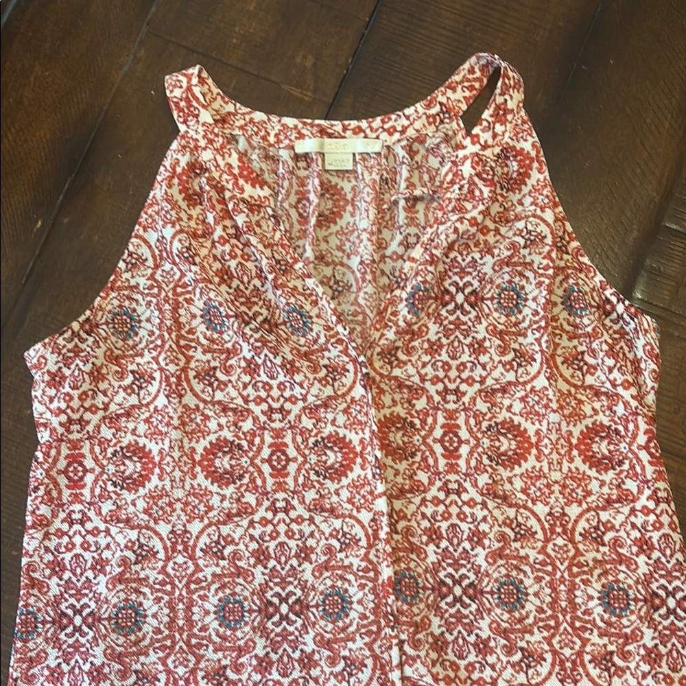 Orange Paisley Sleeveless Tank Top